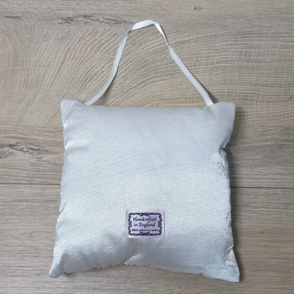 Handcrafted England Friends Were Flowers Hanging Pillow Embroidered Keepsake